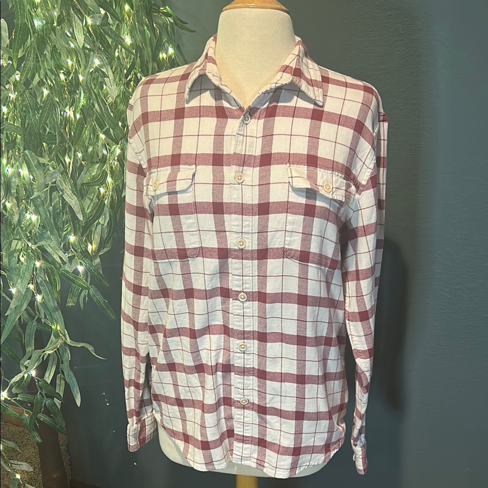 Lucky Brand Red and White Casual Button Down Shirt